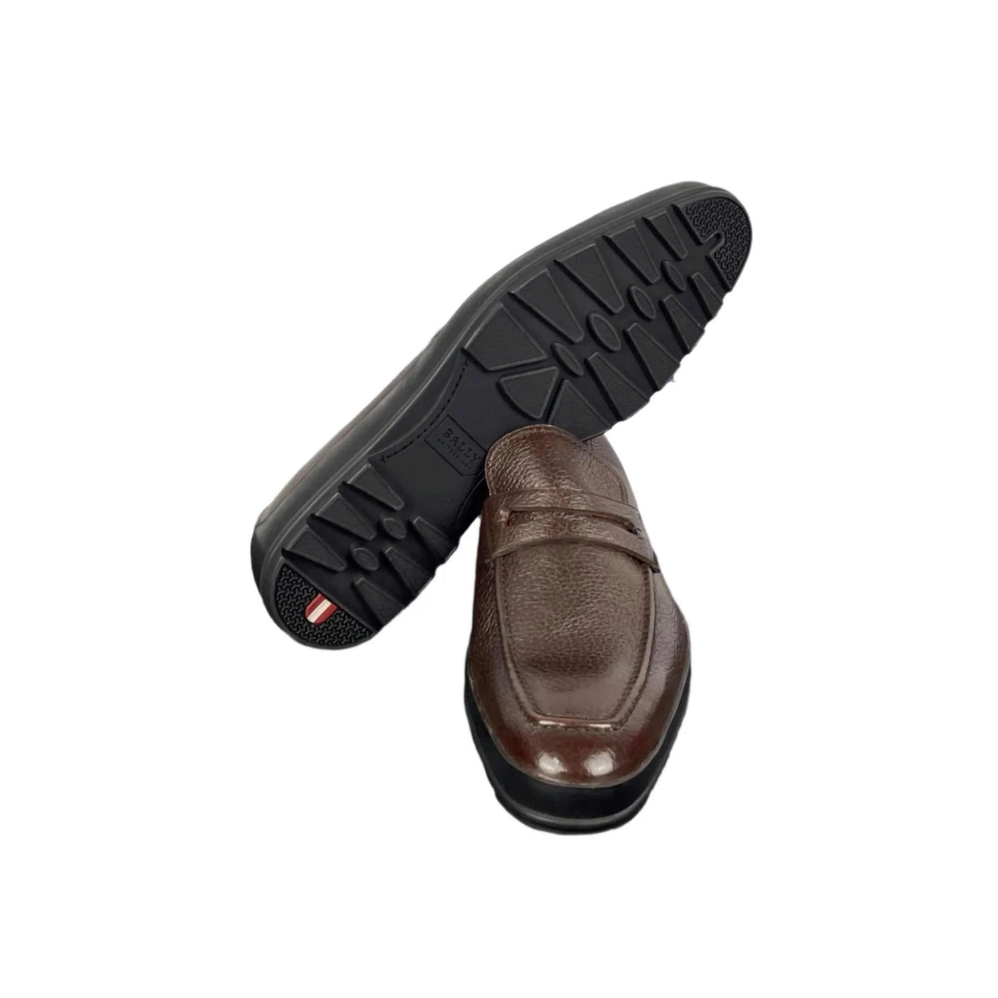 Bally Relon Brown Grained Leather Loafers