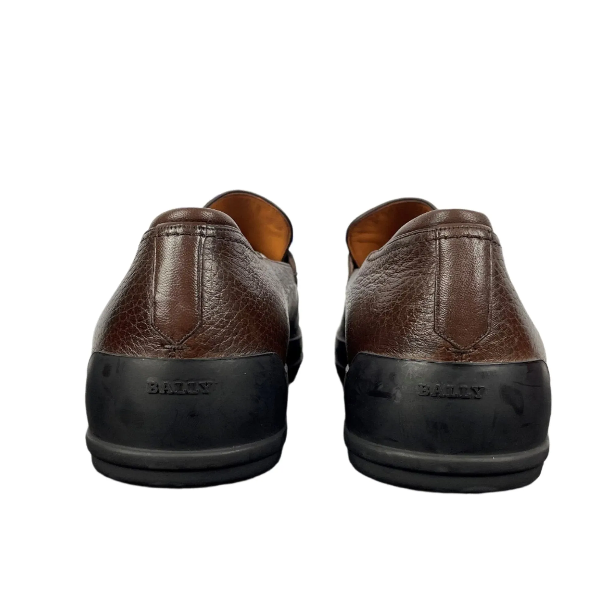 Bally Relon Brown Grained Leather Loafers