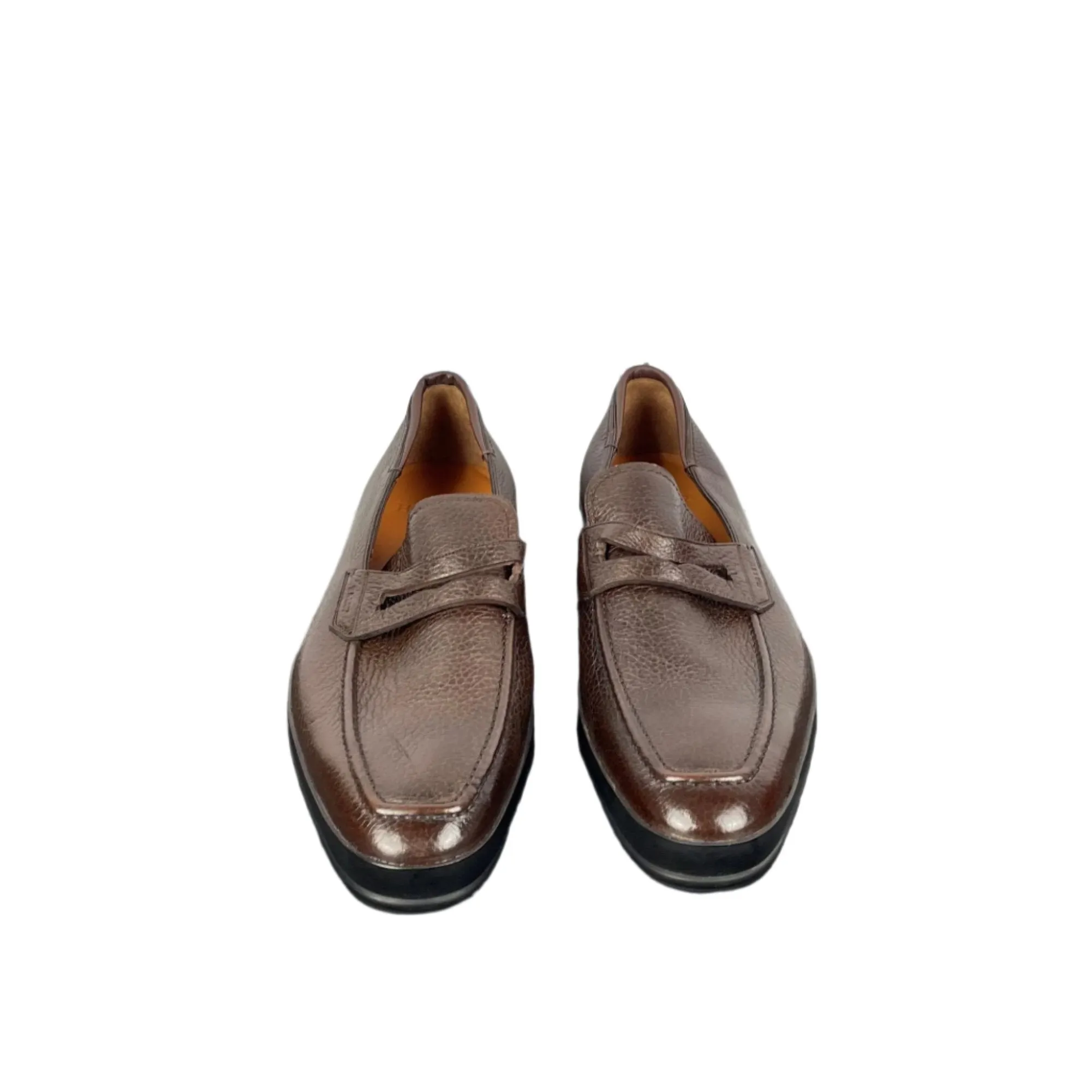 Bally Relon Brown Grained Leather Loafers
