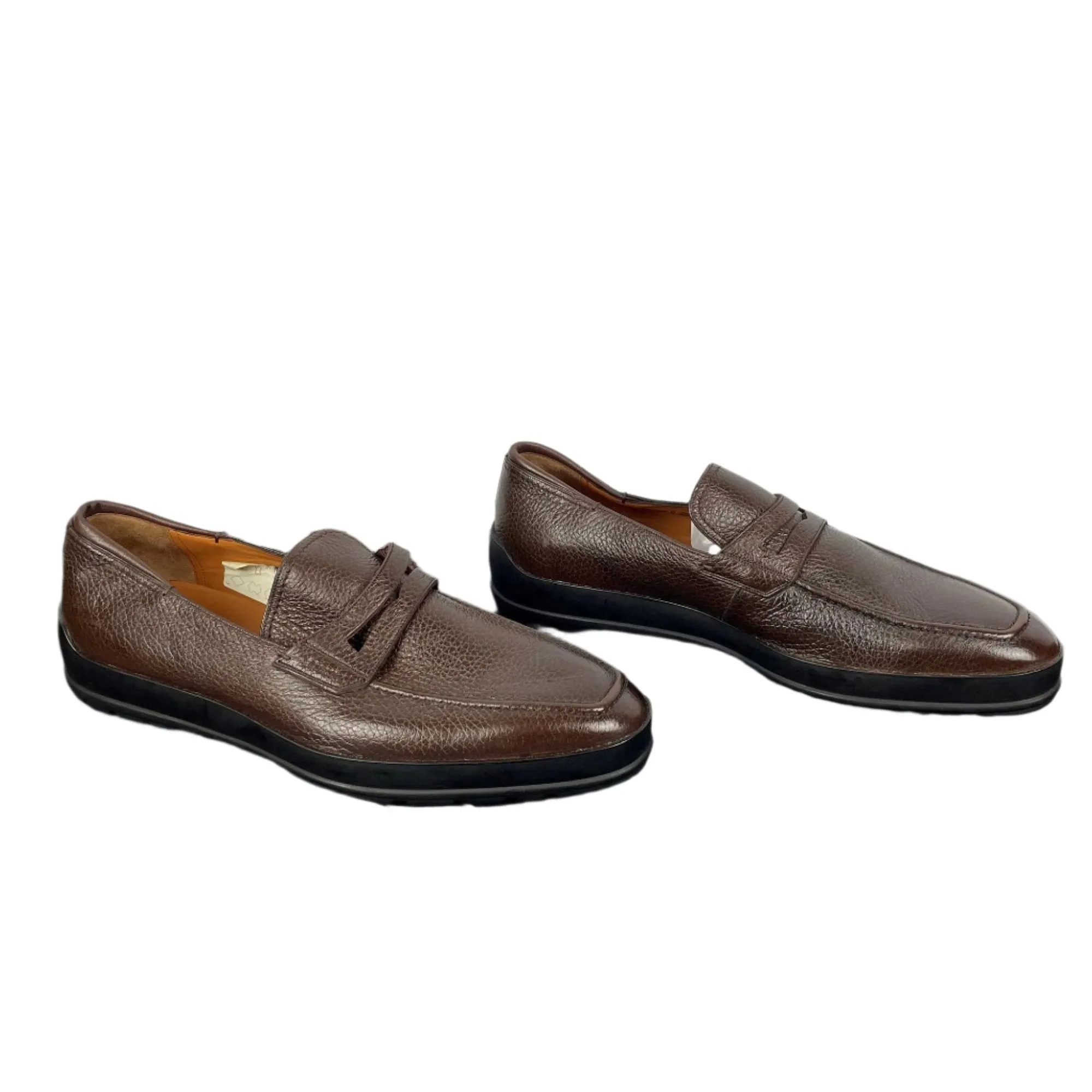 Bally Relon Brown Grained Leather Loafers
