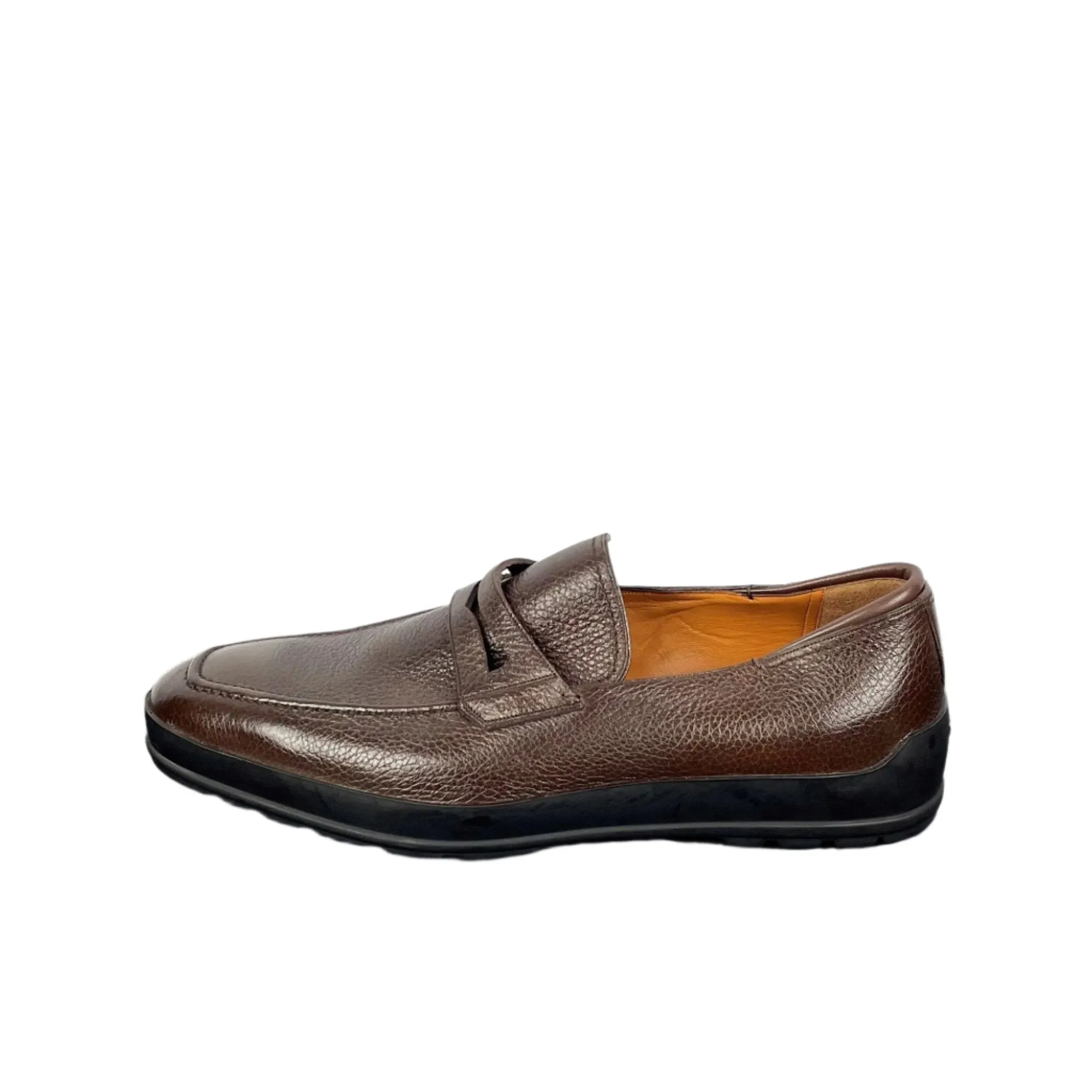 Bally Relon Brown Grained Leather Loafers