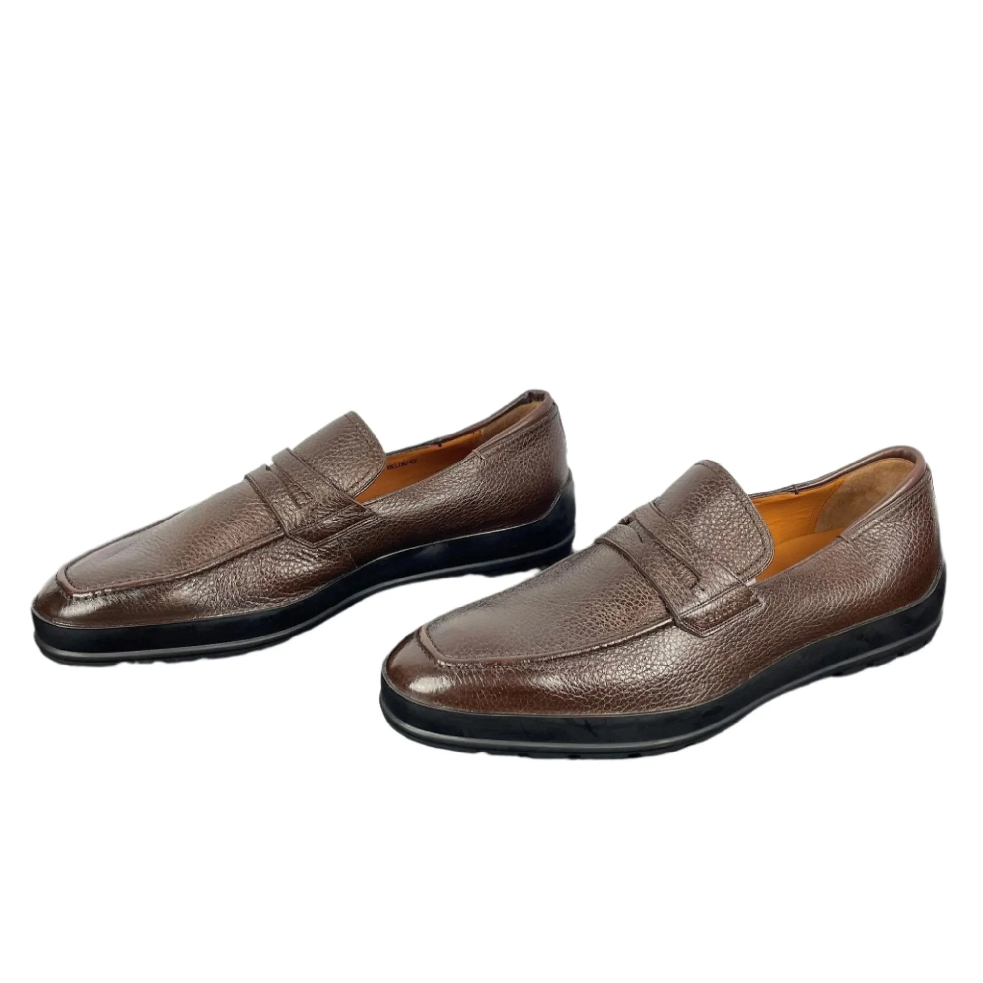 Bally Relon Brown Grained Leather Loafers