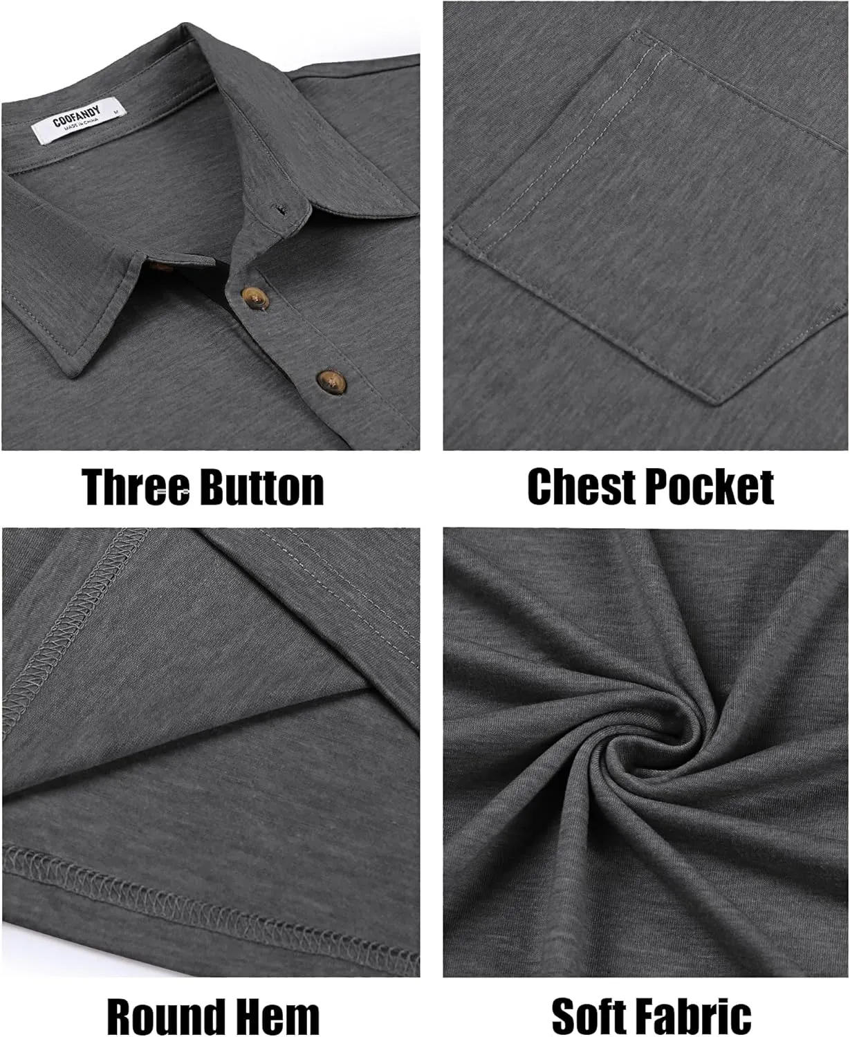 COOFANDY Men Short Sleeve Polo Shirt Casual Summer Collar Shirts Dress Button Polo T Shirt Classic Golf Shirts