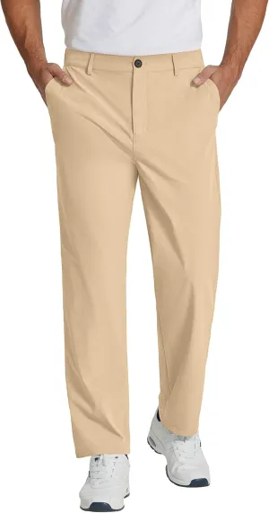 COOFANDY Men's Casual Pants Classic Fit Flat Front Pants Lightweight Elastic Waist Golf Trousers with Pockets