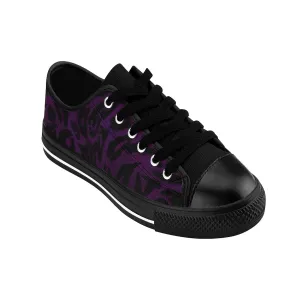 Dark Purple Leopard Men's Sneakers, Animal Print Premium Low Top Canvas Tennis Shoes Dark Purple Leopard Men's Sneakers, Animal Print Premium Low Top Canvas Tennis Shoes