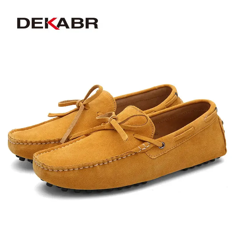 DEKABR Breathable Green Leather Loafers