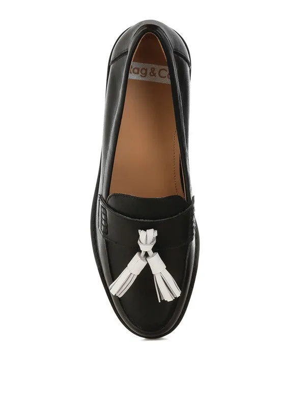 Genuine Leather Tassel Loafers