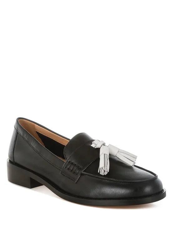 Genuine Leather Tassel Loafers