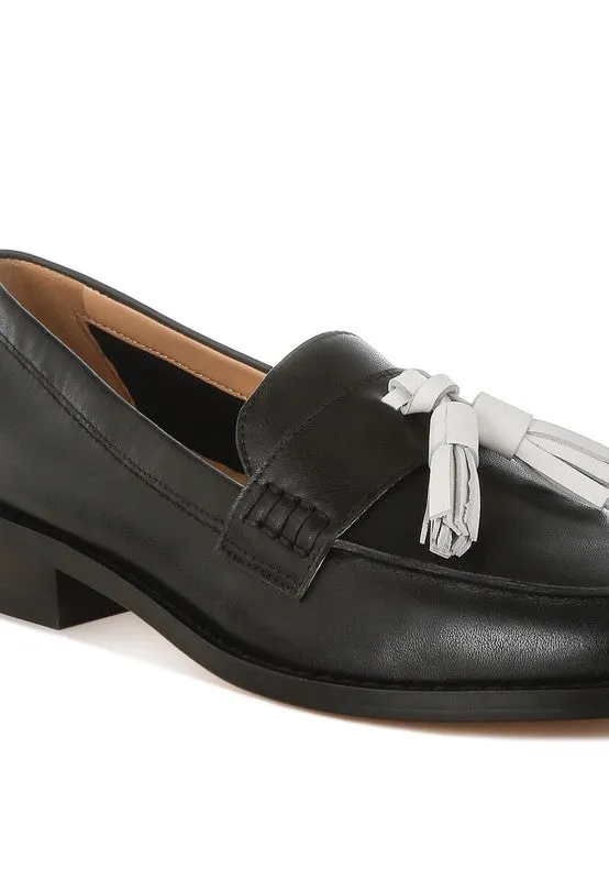 Genuine Leather Tassel Loafers