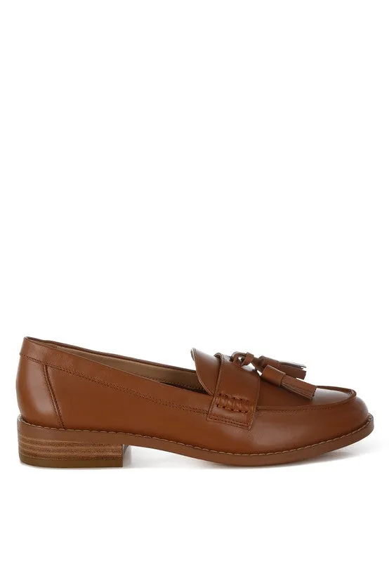Genuine Leather Tassel Loafers
