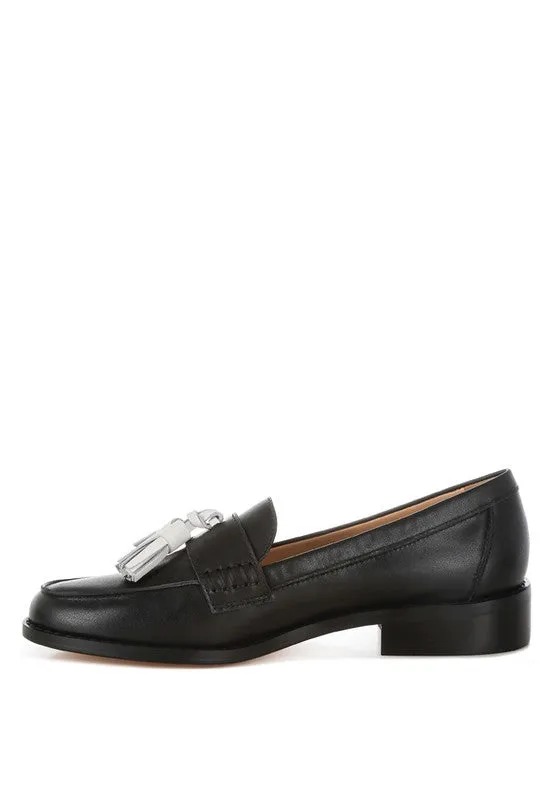 Genuine Leather Tassel Loafers