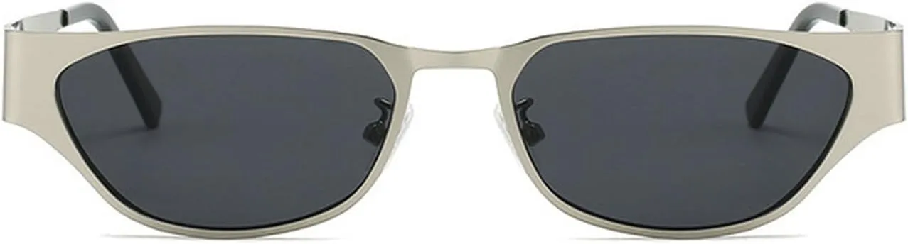 laureles Fashion Small Cat Eye Y2k Sunglasses Women Vintage Metal Black Grey Sun Glasses Men Outdoor Travel