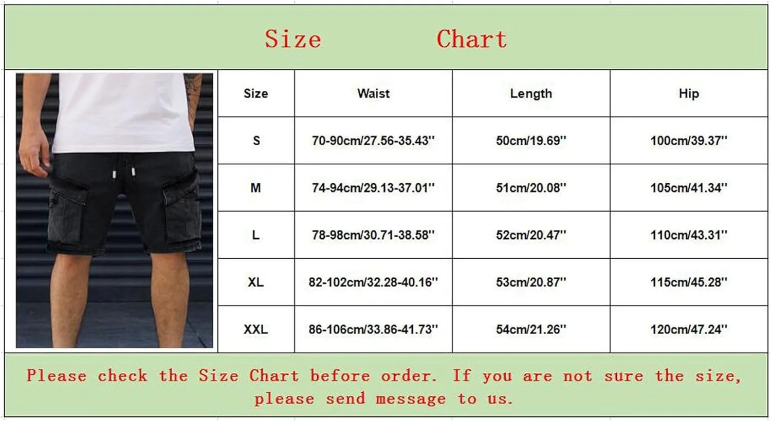 Maiyifu-GJ Men's Hiking Multi-Pocket Jeans Shorts Thin Stretchy Knee Length Cargo Shorts Elastic Waist Casual Denim Shorts