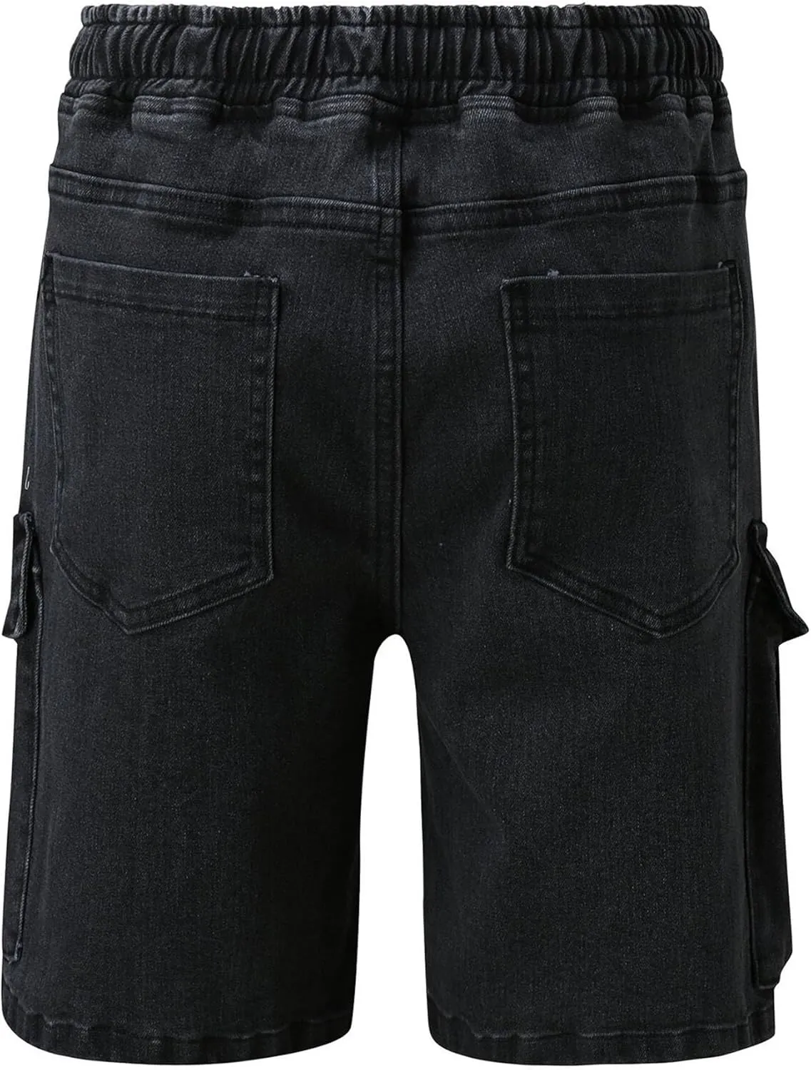 Maiyifu-GJ Men's Hiking Multi-Pocket Jeans Shorts Thin Stretchy Knee Length Cargo Shorts Elastic Waist Casual Denim Shorts