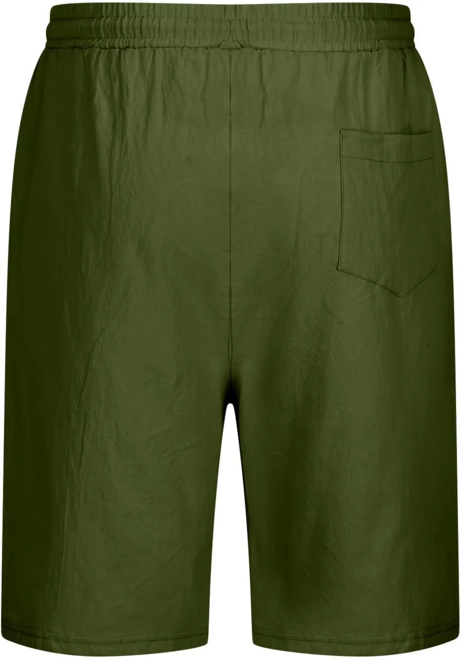 Men's Casual Cotton Linen Shorts 2024 Summer Beach Vacation Shorts Lightweight Drawstring Elastic Waist Shorts Workout Shorts