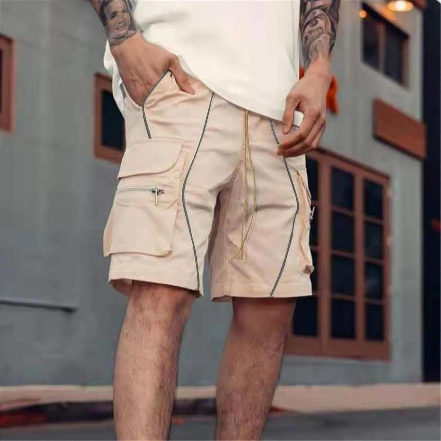 Men's Quick Dry Hiking Shorts Cargo Work Shorts 5 Pockets Outdoor Travel Shorts Athletic Running Shorts Gym Shorts