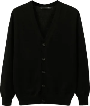 Men's V-Neck Slim Button Sweater Stretchy Winter Warm Cardigans Tops Cotton Lightweight Casual Sweatshirt
