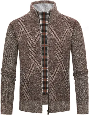 Men's V-Neck Stretchy Button Sweater Soft Warm Cardigan Coats Regular Fit Plus Size Breathable Jackets