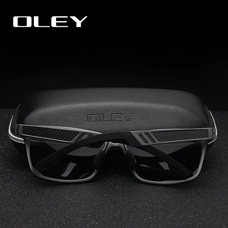 Oley Brand Men's Rectangle Polarized Sunglasses Aluminum Magnesium Driving Hd Y6560