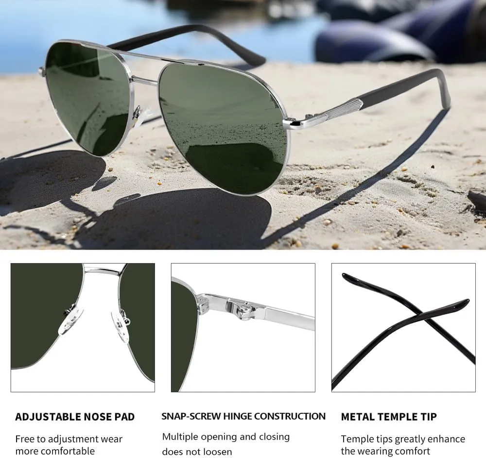 Polarized Sunglasses Metal Glasses(1,One)