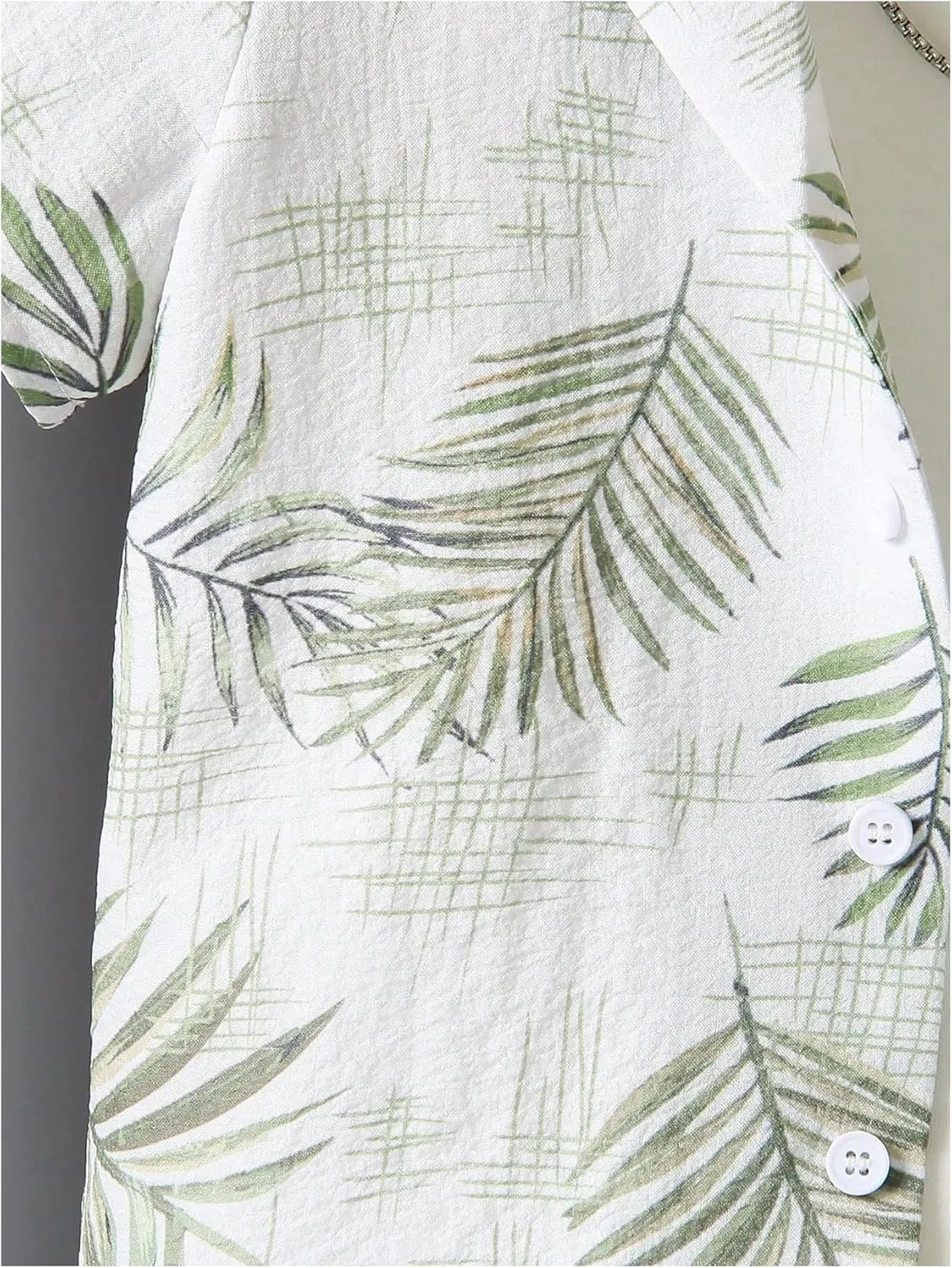 SweatyRocks Boy's 2 Piece Outfits Tropical Print Button Down Shirt and Shorts Clothing Sets