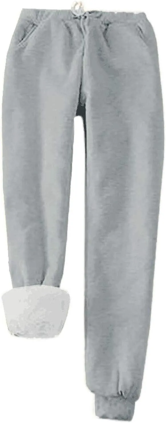 Women Fleece Lined Sweatpants High Waisted Thermal Jogger Pants Baggy Casual Winter Running Hiking Athletic Pants Pockets